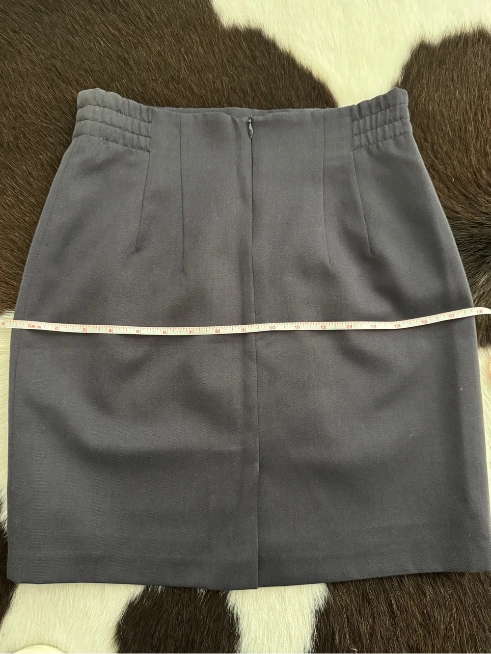 Vintage Gray High Waist Pleated Detail Pencil Mini Skirt S